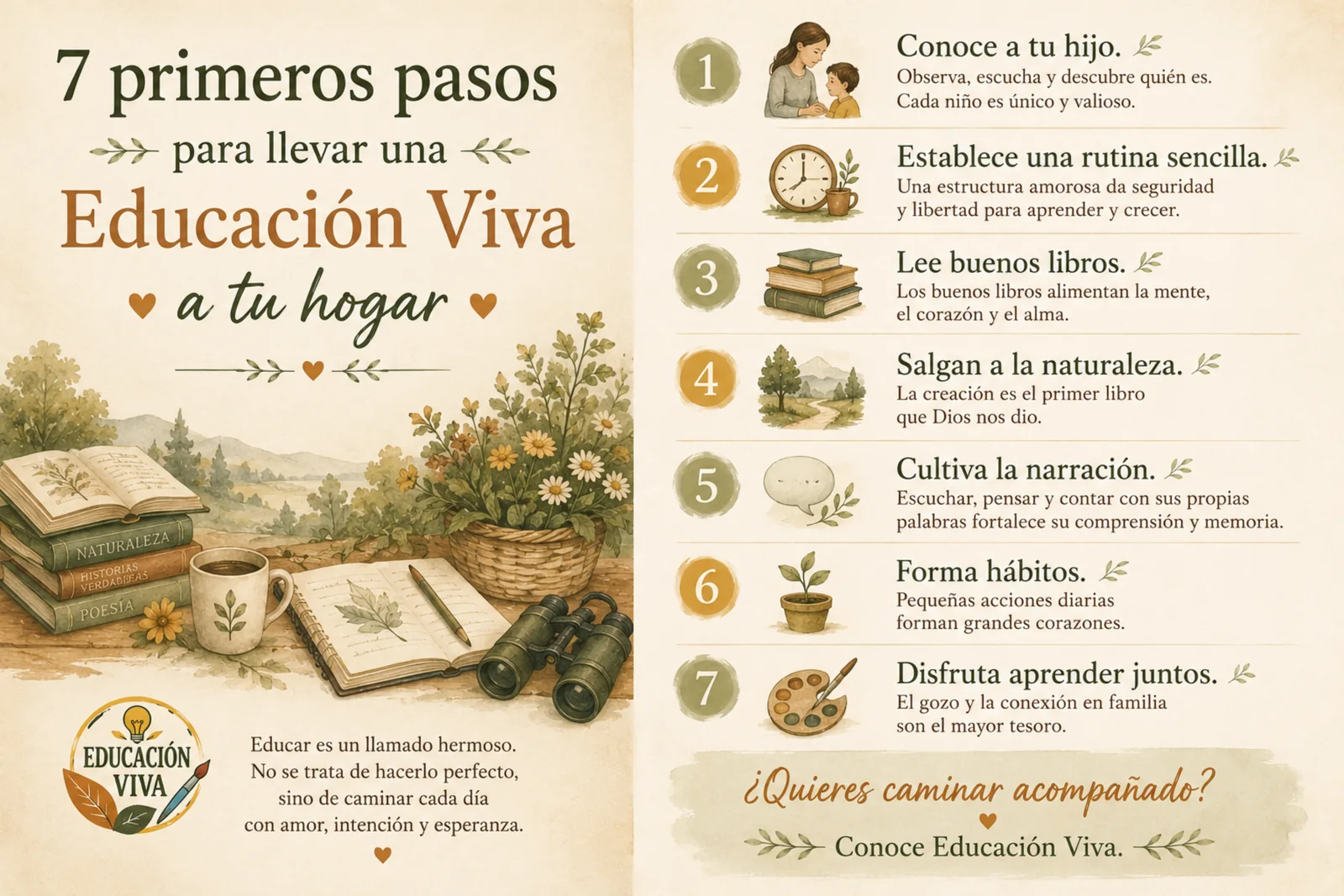 7 primeros pasos para llevar una Educación Viva a tu hogar